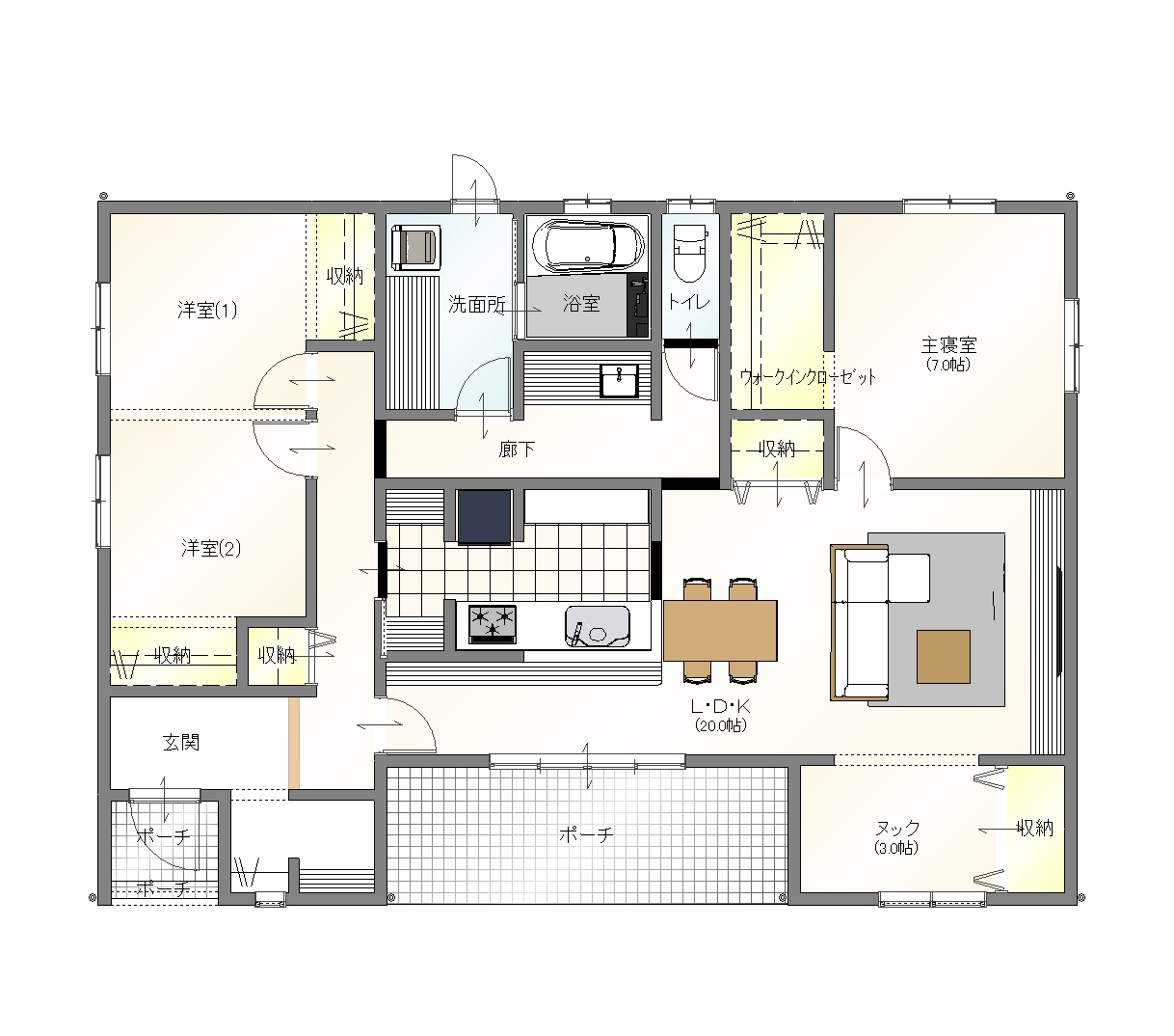 【平屋モデル】【mignon house-みにょんはうす-】in国分寺町福家 オーナー様募集
